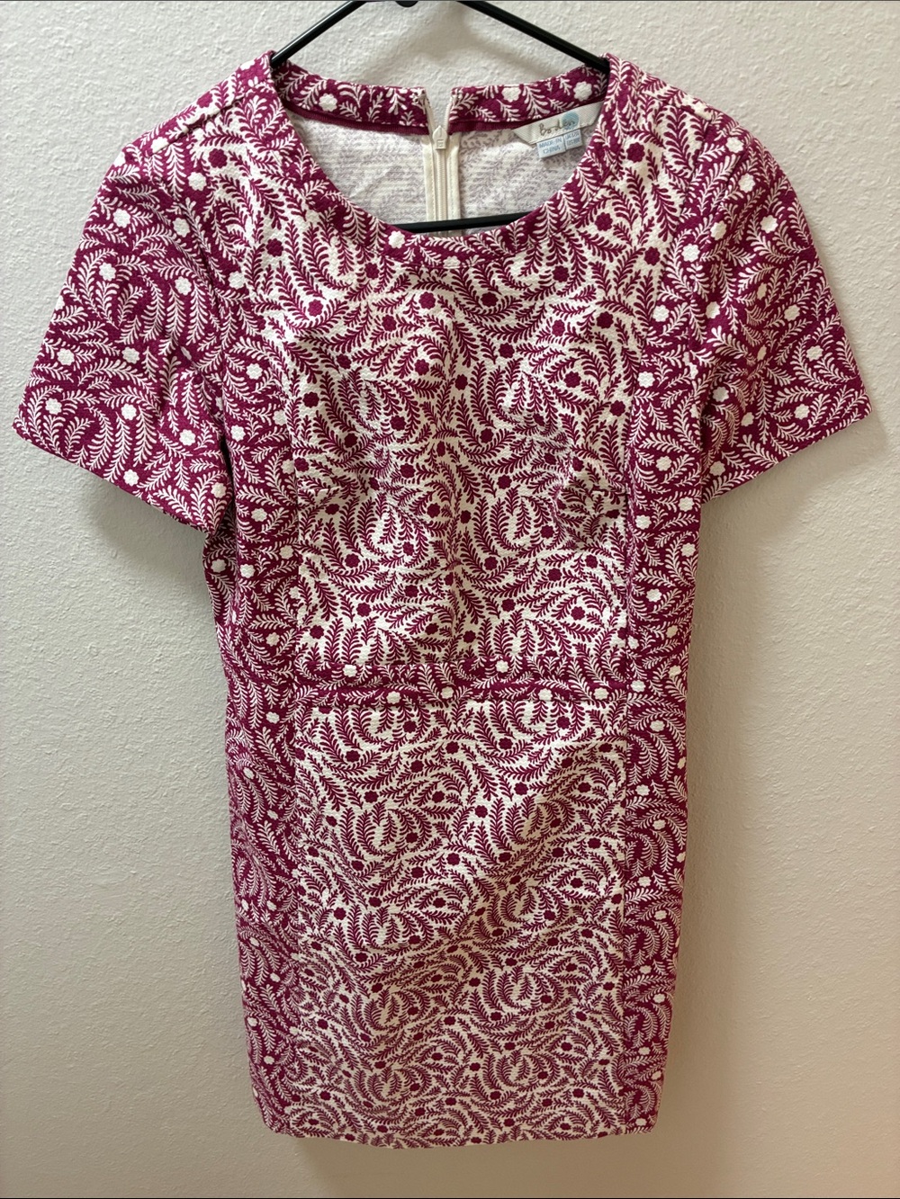 Boden Pink and White Printed Mini Dress